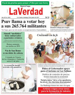 La Guaira, domingo 28 de junio de 2015 Año 18 No. 5692
