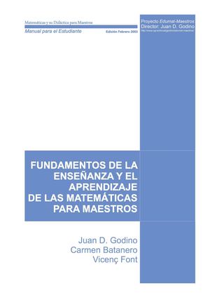 Fundamentos de la enseñanza y el aprendizaje de las matemáticas para docentes