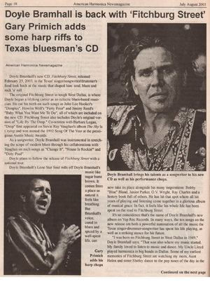 Doyle Bramhall Is Back With Fichburg Street - Gary Primich