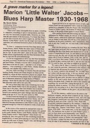 Little Walter - A Grave Marker For A Legend By Scott Dirks