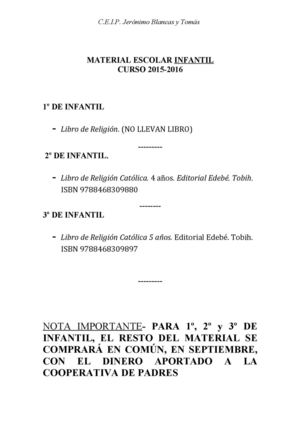 1todo Material Escolar Curso 2015 16