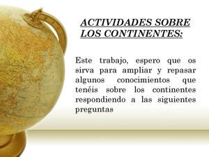 Actividades Sobre Los Continentes