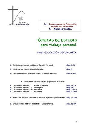 Cuaderno Técnicas De Estudio