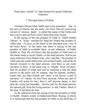 Three basic  beliefs  of  Ahle Sunnat Wa Jamat (Orthodox Muslims)