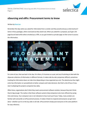 Definition of eSourcing, ePurchasing, and eProcurement