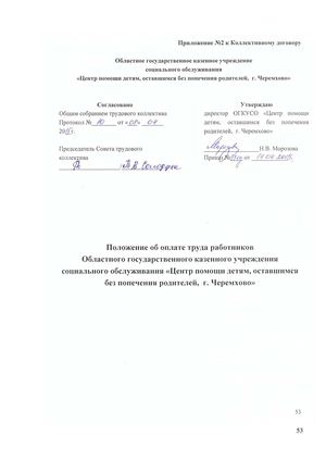 Положение об оплате труда