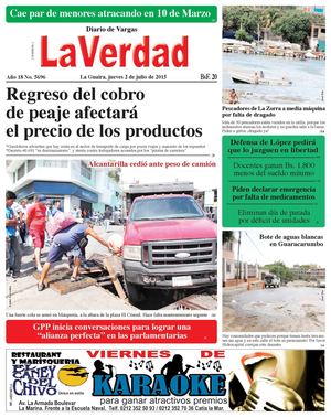 La Guaira, jueves 02 de julio de 2015 Año 18 No. 5696