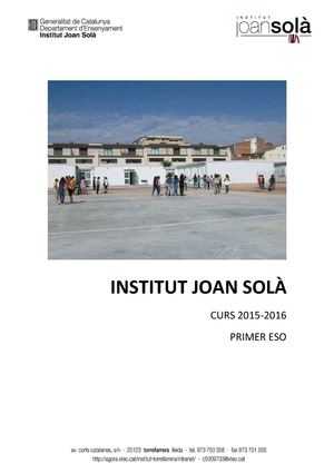Dossier 1r ESO 2015 INS Joan Solà