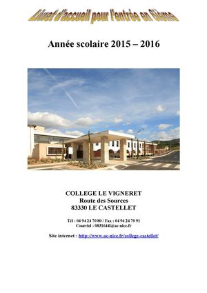 Livret D'accueil des 6ème