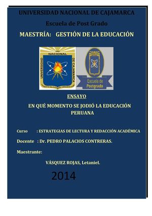 Ensayo Cuando Se Jodió La Educación