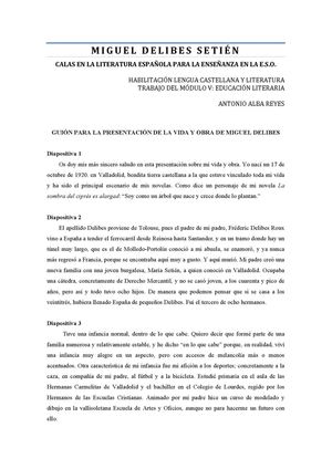 Semblanza de Miguel Delibes