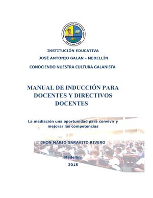 Conociendo La Cultura Galanista Manual De Inducción Para Docentes Final