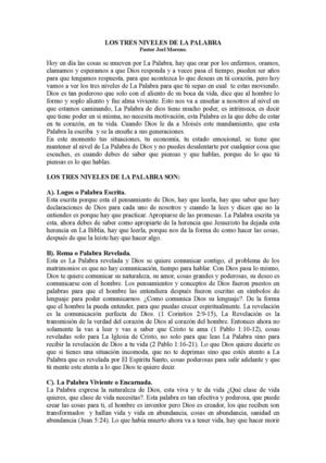 Los Tres Niveles De La Palabra
