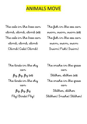ANIMALS MOVE Lyrics