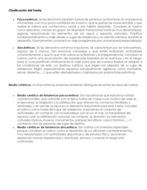 Clasificación Del Turista