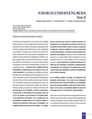 FORMAS DE CONTRATACIÓN LABORAL