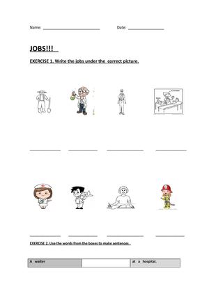 Jobs  and workplaces - Vocabulary