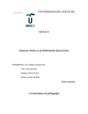 Manual De Supervisión Escolar En México