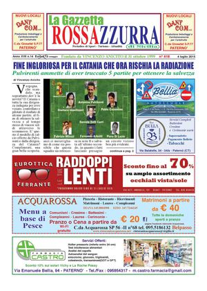 La Gazzetta Rossazzurra Anno XVII n.14 del 4-7-2015