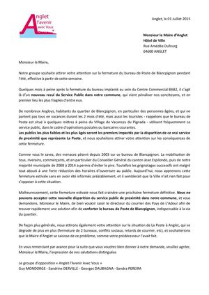 Juillet2015 La Poste Blancpignon Courrier Mairie