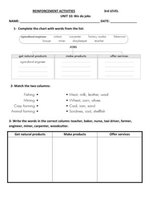 Reinforcement Activities Unit 10 3rd