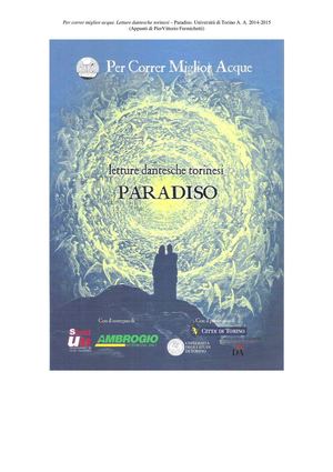"Per correr miglior acque". Letture dantesche torinesi - Paradiso
