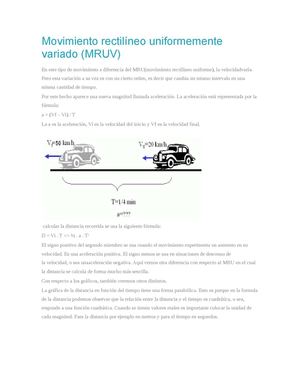 Movimiento Rectilíneo Uniformemente Variado