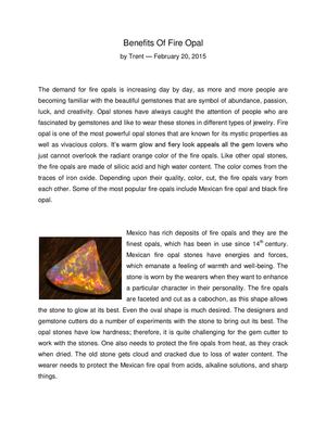 Benefits Of Fire Opal