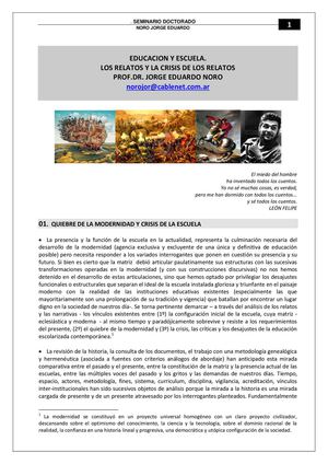 200. EDUCACION Y ESCUELA: RELATOS Y NUEVOS RELATOS