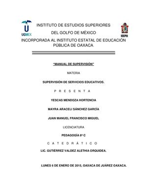 Manual De Supervisión Escolar