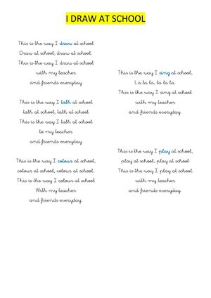 I DRAW AT SCHOOL LYRICS