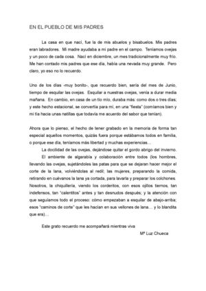 En El Pueblo De Mis Padres MªLuz Chueca