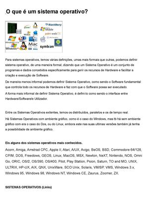 O Que é Um Sistema Operativo