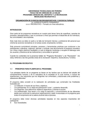 Organizacion De Eventos Recreodeportivos
