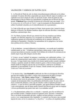 Valoración Y Vigencia De Platón 15