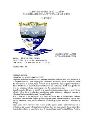 El Don Del Orador De Og Mandino