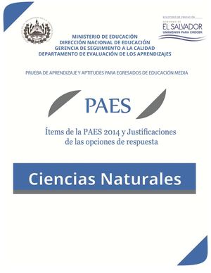 ÍTems De La Paes 2014 Y Justificaciones Ciencias
