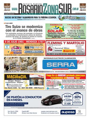 Periódico Rosario Zona Sur, edición Nro. 144, Julio 2015