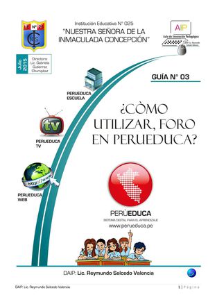 Guía N° 03 Como Utilizar El Foro PERUEDUCA