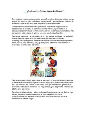 Qué Son Los Estereotipos De Género