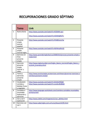 RECUPERACIONES GRADOS SÉPTIMO.