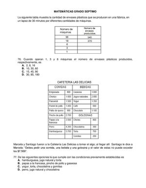 Simulacro Grado Septimo  MATEMATICAS