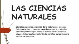 Las Ciencias Naturales