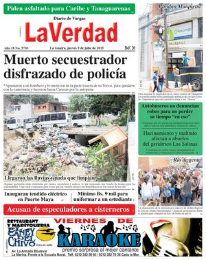 La Guaira, jueves 9 de julio de 2015 Año 18 No. 5703
