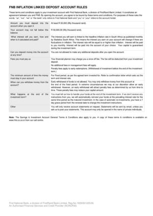 Fnb Inflation Linked Deposit Account Rules