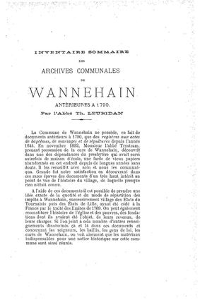 Inventaire Wannehain