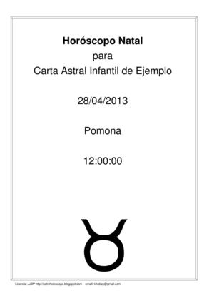 Carta Astral Infantil De Ejemplo