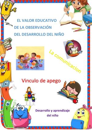 el valor educativo de la observacion del desarrollo del niño