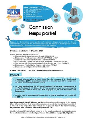 CR commission Temps Partiel 01 07 2015