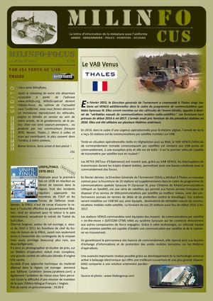 Milinfo Spécial N° 30 Vab 4x4 Vénus